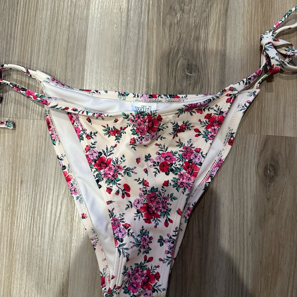 Wild Fable Floral Bikini Bottom and top with Pink and Green